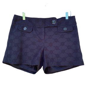 LOFT Blue Eyelet Cotton Lined Shorts